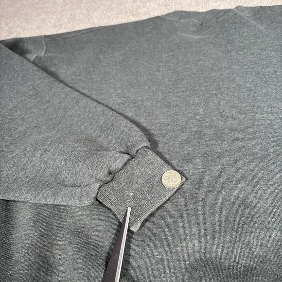 Vintage Russell Sweatshirt Mens XL Crewneck Gray Fleece Blank Distressed 90s - Picture 7 of 11
